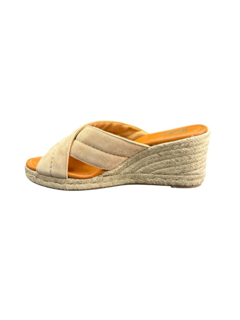 Bruno Magli Eva Espadrille Wedge Slide Sandal Women's Sand Suede, Size 8 NWOB - Picture 2 of 10
